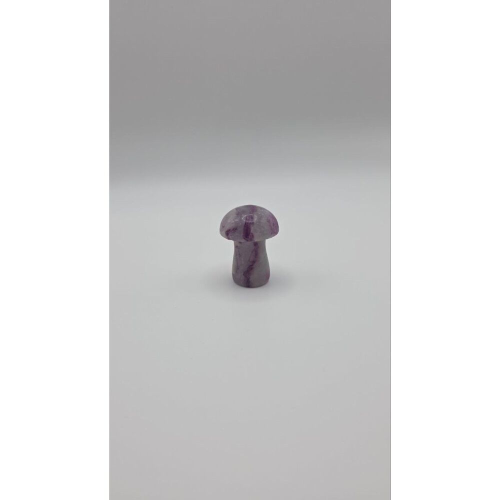 Purple Amethyst Crystal Mushroom Carving Mini Polished Stone Figurine